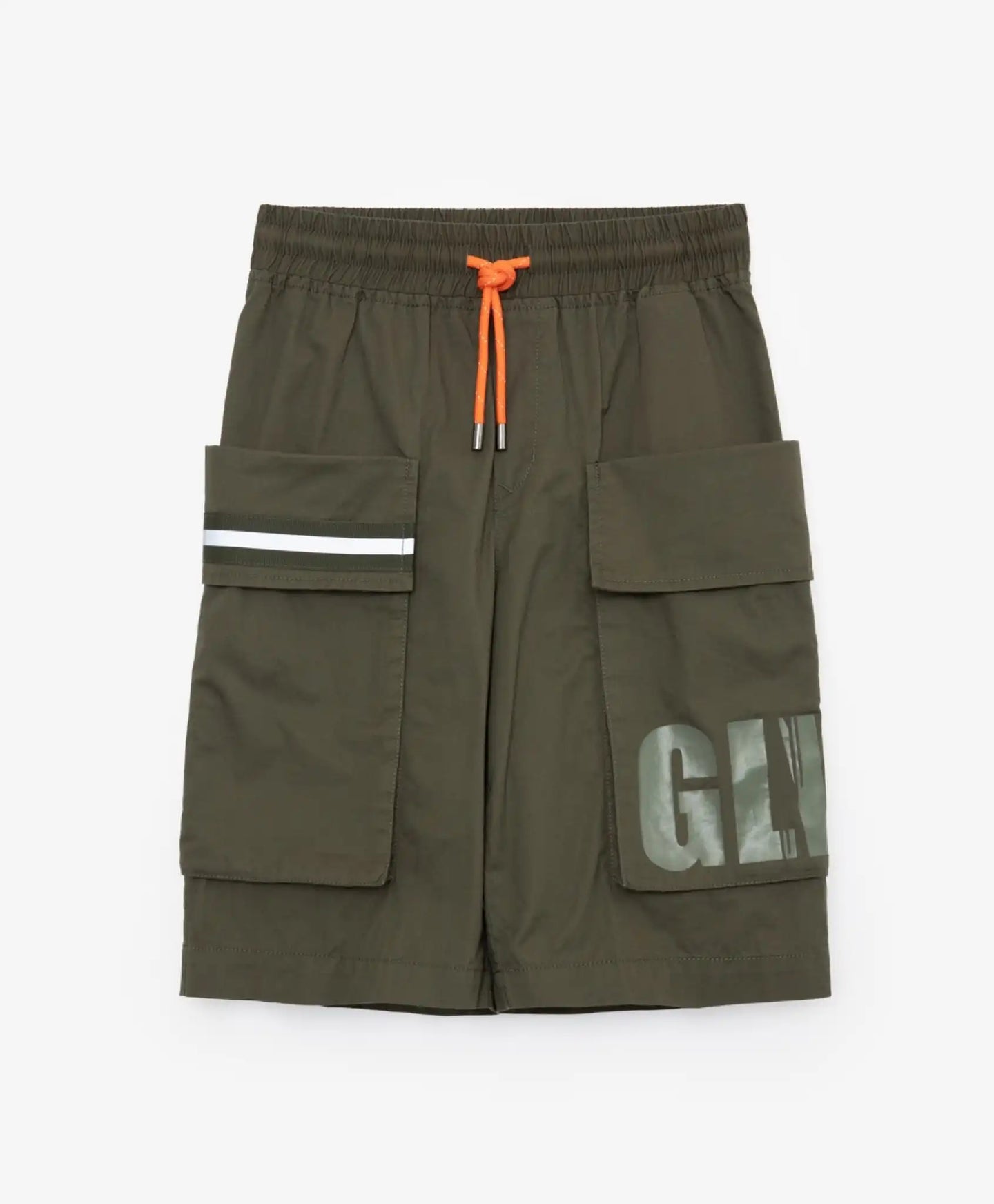 Pantaloni scurți cu buzunare voluminoase și imprimeu reflectorizant kaki, Gulliver