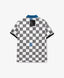 Polo din pique cu grafică alb-negru, Gulliver