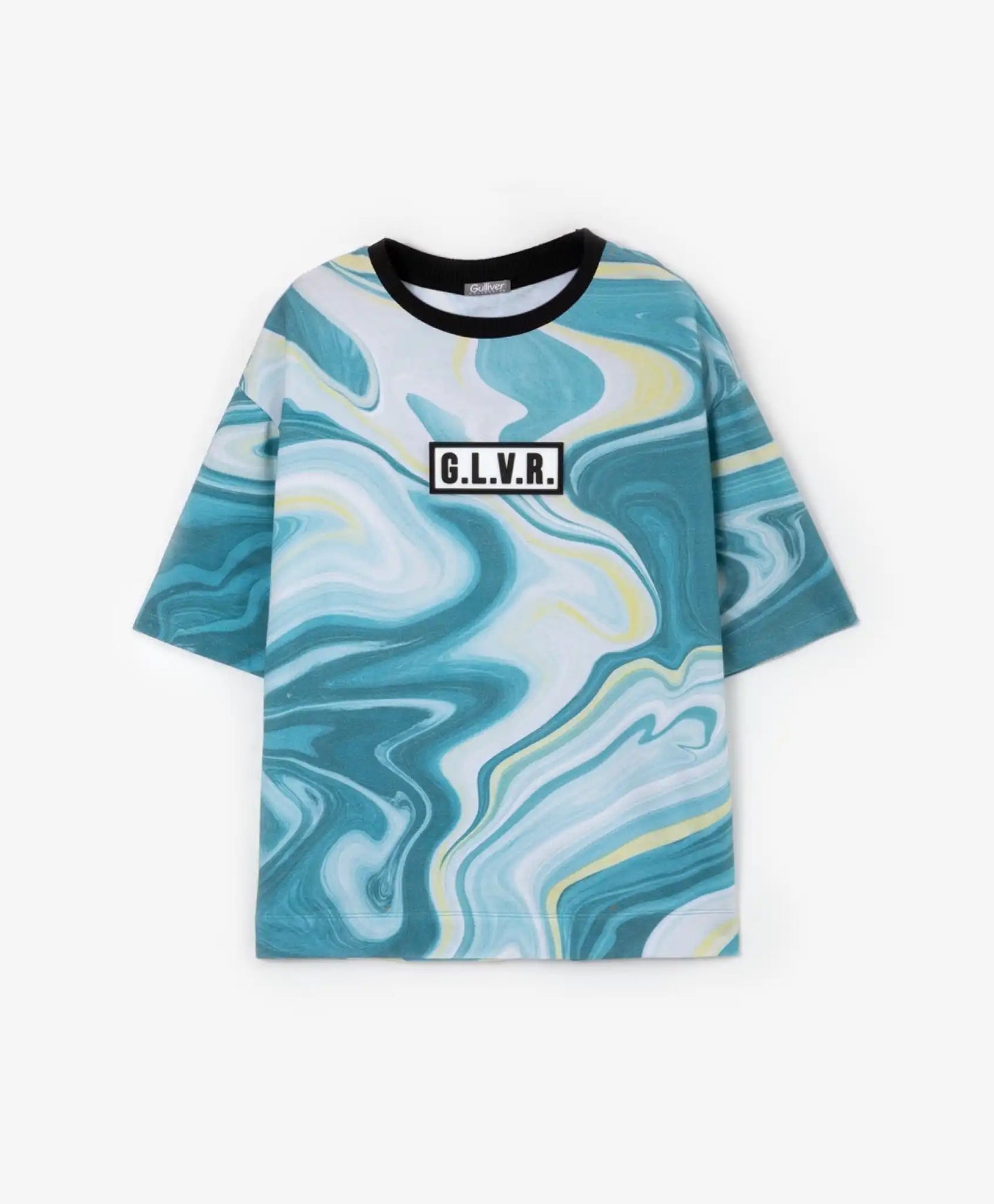 Tricou cu mânecă scurtă cu imprimeu colorat, turcoaz, Gulliver