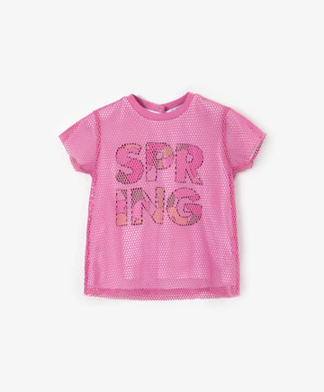 Tricou combinat cu mânecă scurtă, roz, Gulliver