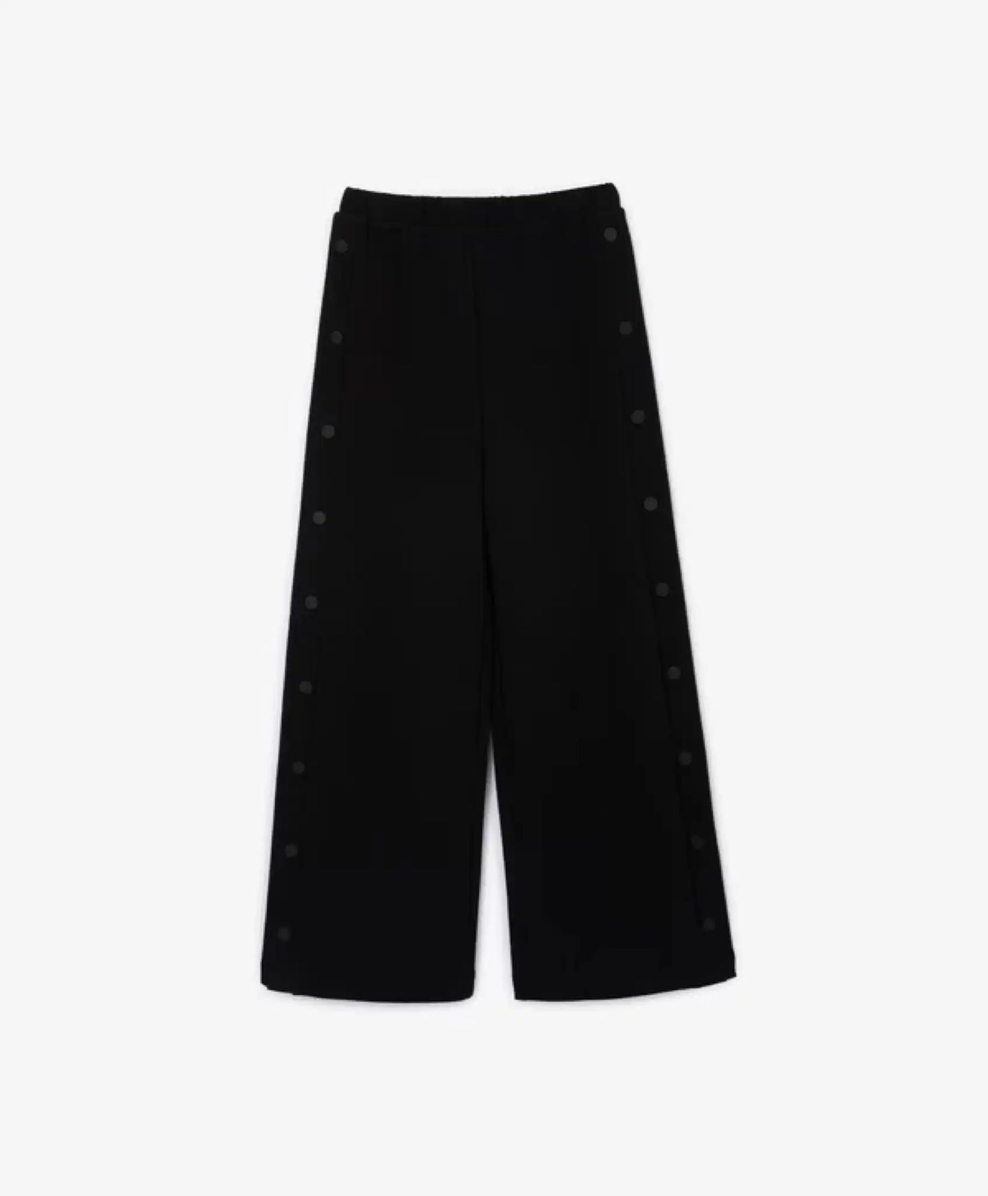 Pantaloni tricot cu nasturi pe cusăturile laterale, negri, pentru fată, Gulliver