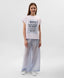 Tricou pentru fată cu siluetă oversize moderată și mânecă scurtă completă, alb, Gulliver