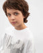 Tricou oversize pentru băiat, alb, cu imprimeu, Gulliver