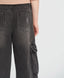 Bermude din denim pentru copii, gri, cu tiv rupt, Button Blue