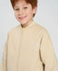Bomber pentru copii oversized cu imprimeu alb-cremos Button Blue