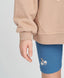 Hanorac pentru fete oversized bej cu imprimeu „Găște” Button Blue