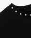 Tricou cu mânecă lungă din interlock mercerizat cu mărgele perlate, negru, Gulliver