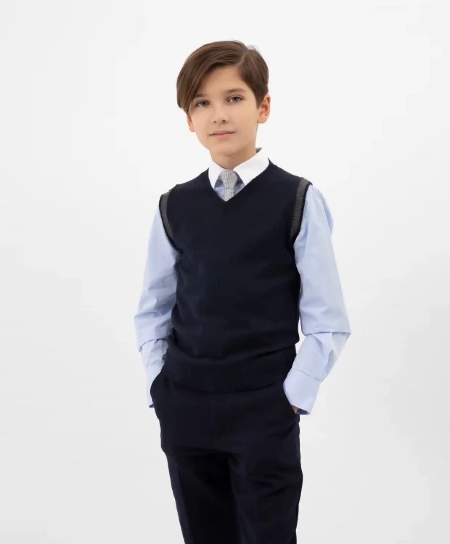 Cardigan tricotat cu dungi contrastante, albastru, Gulliver