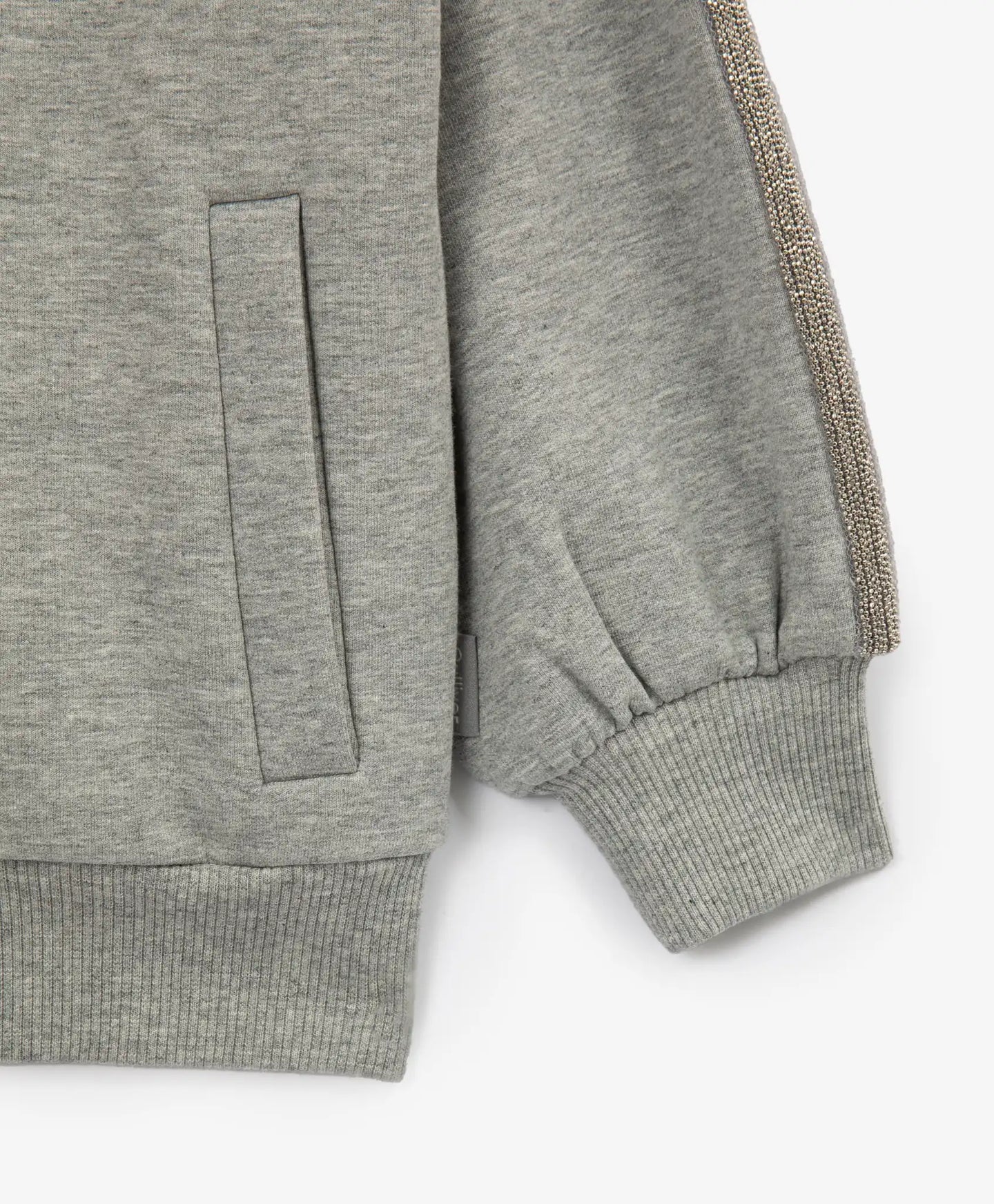 Hoodie deschis din material fleece cu imprimeu gri pentru fete Gulliver
