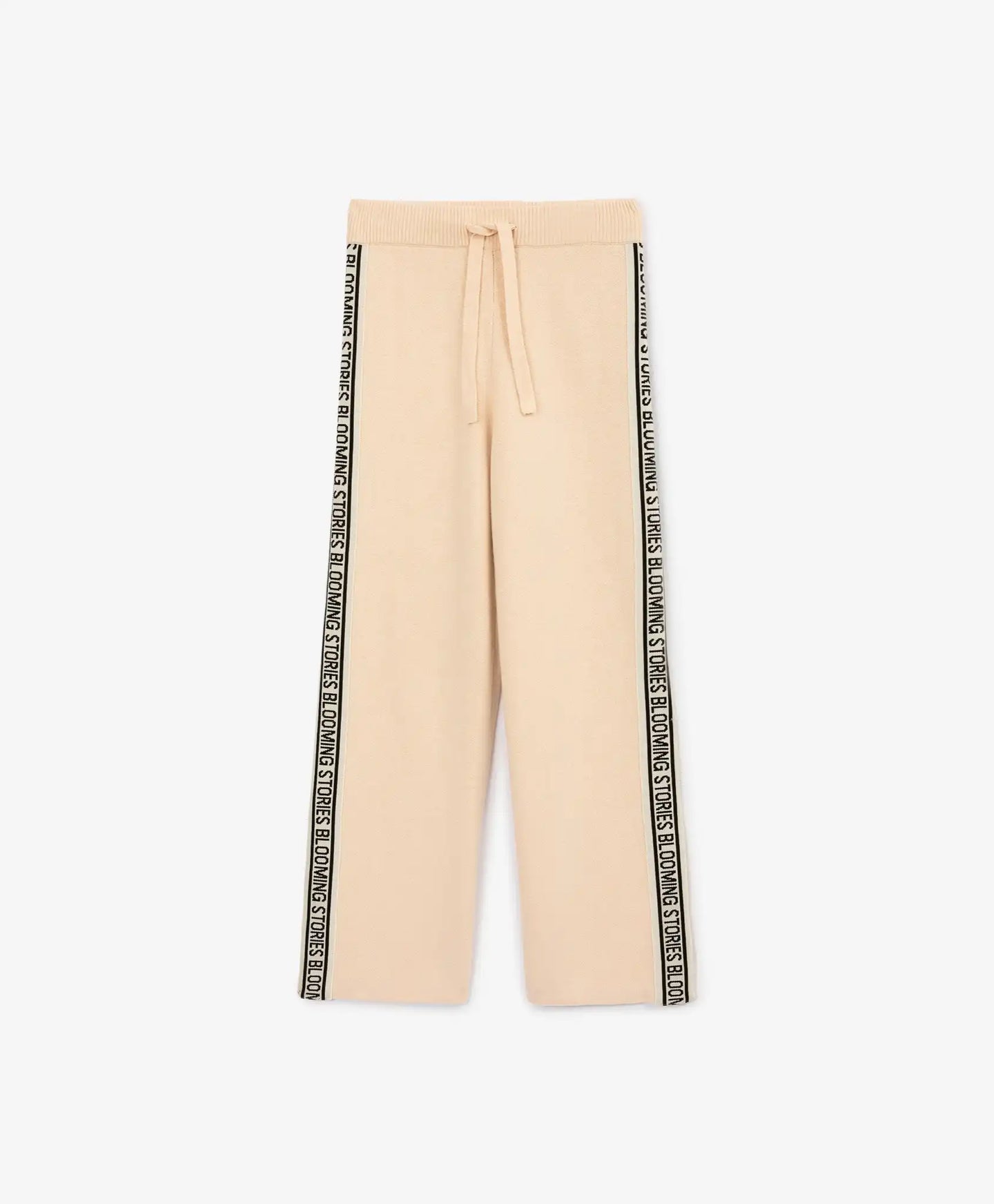 Pantaloni tricot cu dungi laterale, bej, pentru fată, Gulliver