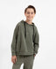 Hoodie oversized din material fleece cu broderii în culoare kaki pentru băieți Gulliver