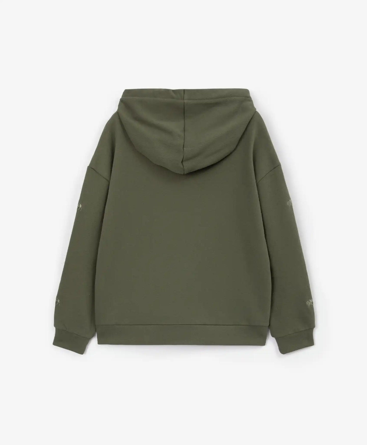 Hoodie oversized din material fleece cu broderii în culoare kaki pentru băieți Gulliver