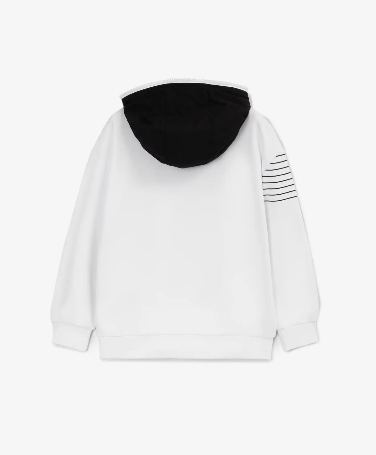 Hoodie alb din material fleece cu fermoar asimetric pentru băieți Gulliver