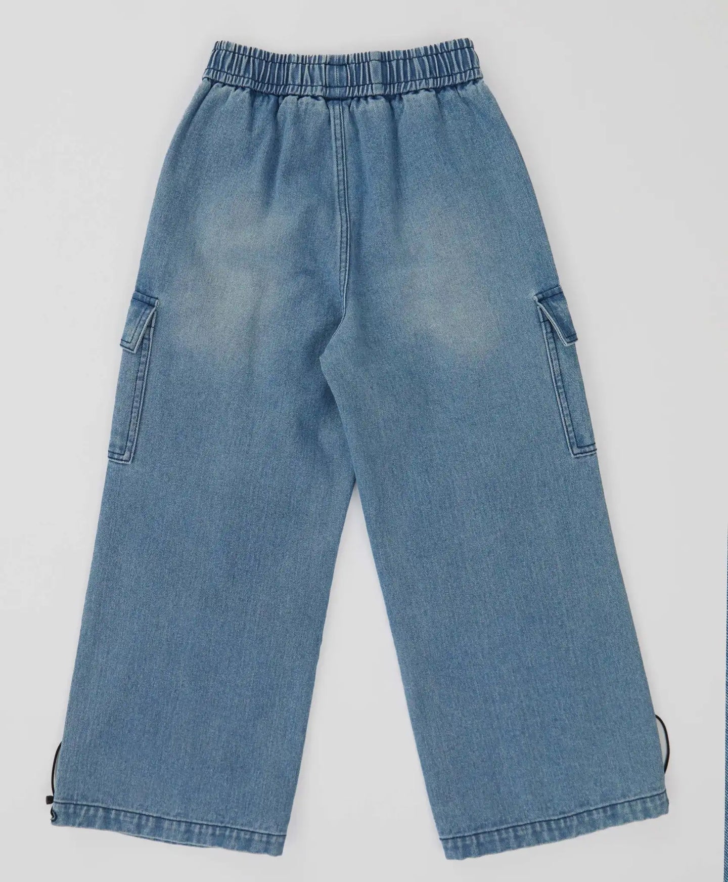 Blugi largi Antifit, cu patru buzunare, albaștri, pentru copii, Button Blue