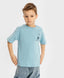 Tricou cu mâneci scurte și imprimeu albastru deschis pentru băieți Button Blue