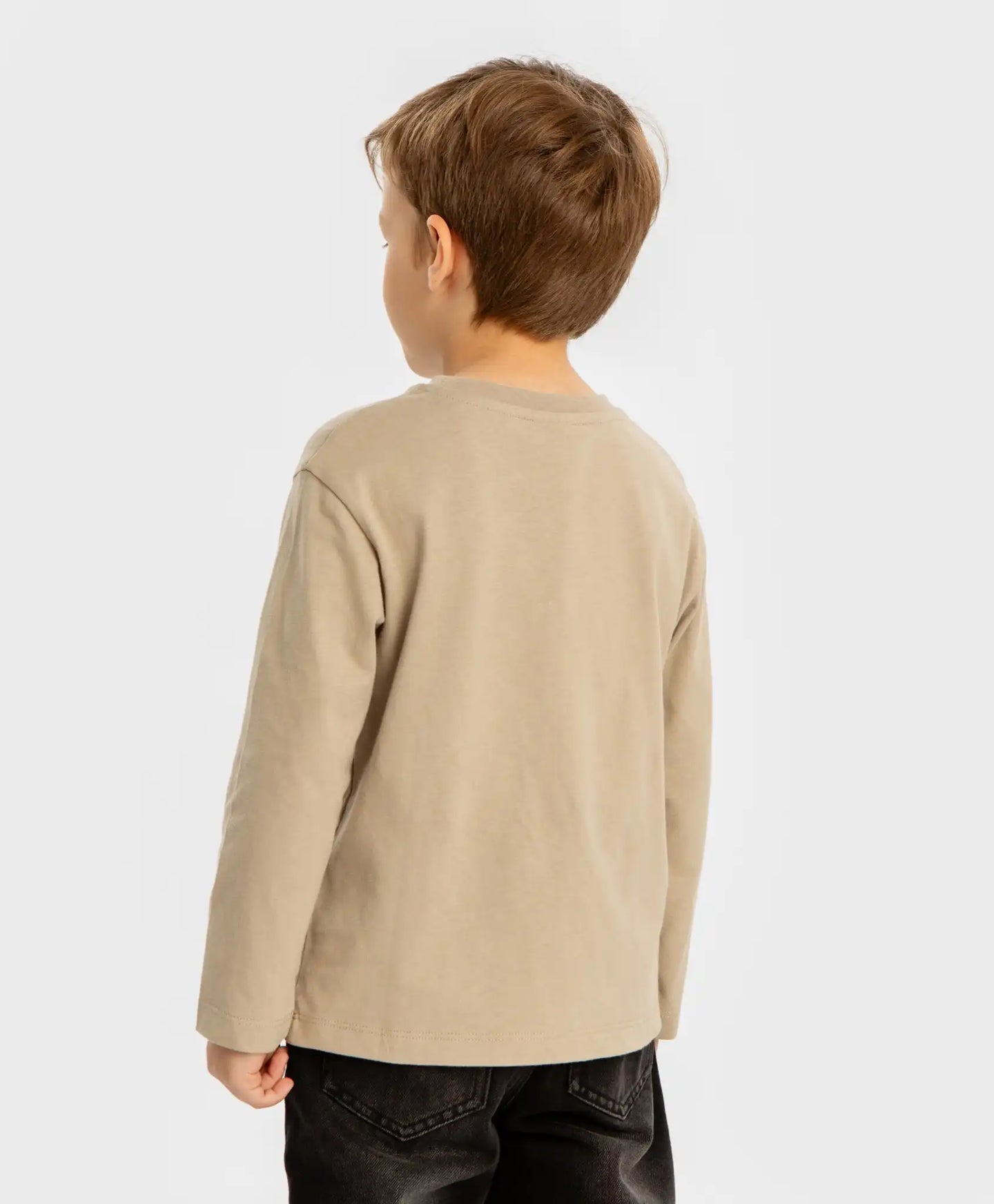 Longsleeve cu imprimeu de baschet bej pentru băieți Button Blue