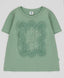 Tricou cu mâneci scurte și imprimeu reliefat verde pentru fete Button Blue
