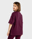 Tricou cu mâneci scurte și imprimeu reliefat mov pentru fete Button Blue