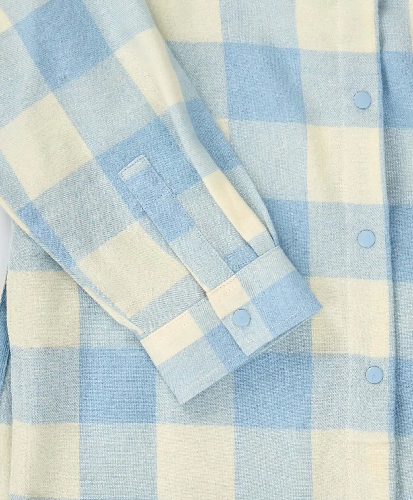 Cămașă carouri cu mâneci lungi, călduroasă, cu nasturi multicoloră pentru copii Button Blue