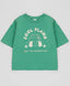 Tricou cu mâneci scurte și imprimeu verde pentru fete Button Blue