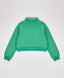 Hanorac scurt cu guler deschis și fermoar verde pentru fete Button Blue
