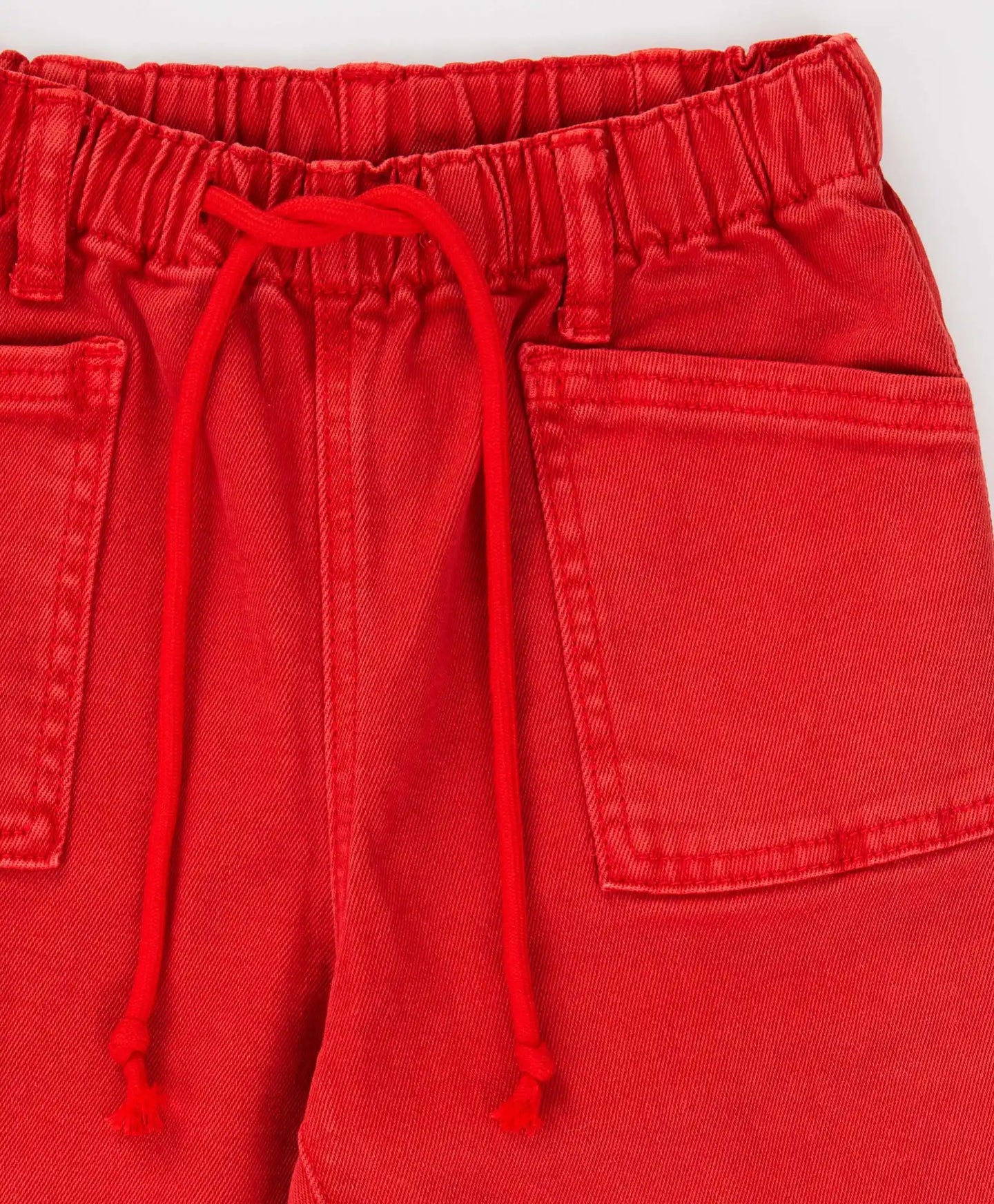 Blugi Mom fit, cu talie elastică și buzunare, corai, pentru fată, Button Blue