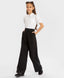 Pantaloni palazzo cu pliuri, negri, Button Blue