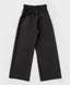 Pantaloni palazzo cu tiv îndoit, negri, Button Blue