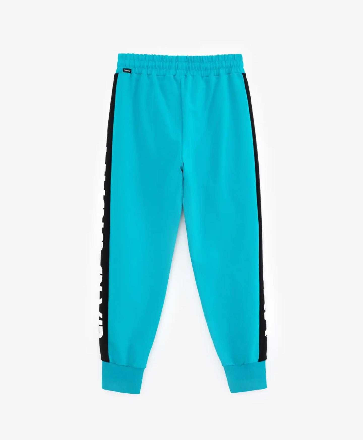 Pantaloni jogging turcoaz cu dungi și imprimeu Gulliver