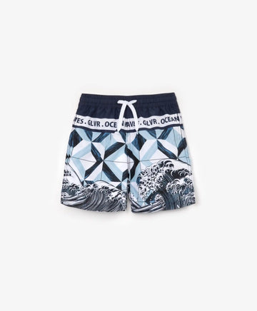 Pantaloni scurți de baie cu imprimeu, Gulliver