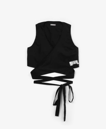 Top textil cu șnururi lungi - negru, Gulliver