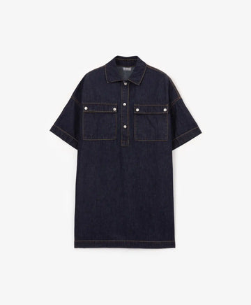 Rochie subțire din denim albastră tip cămașă, Gulliver