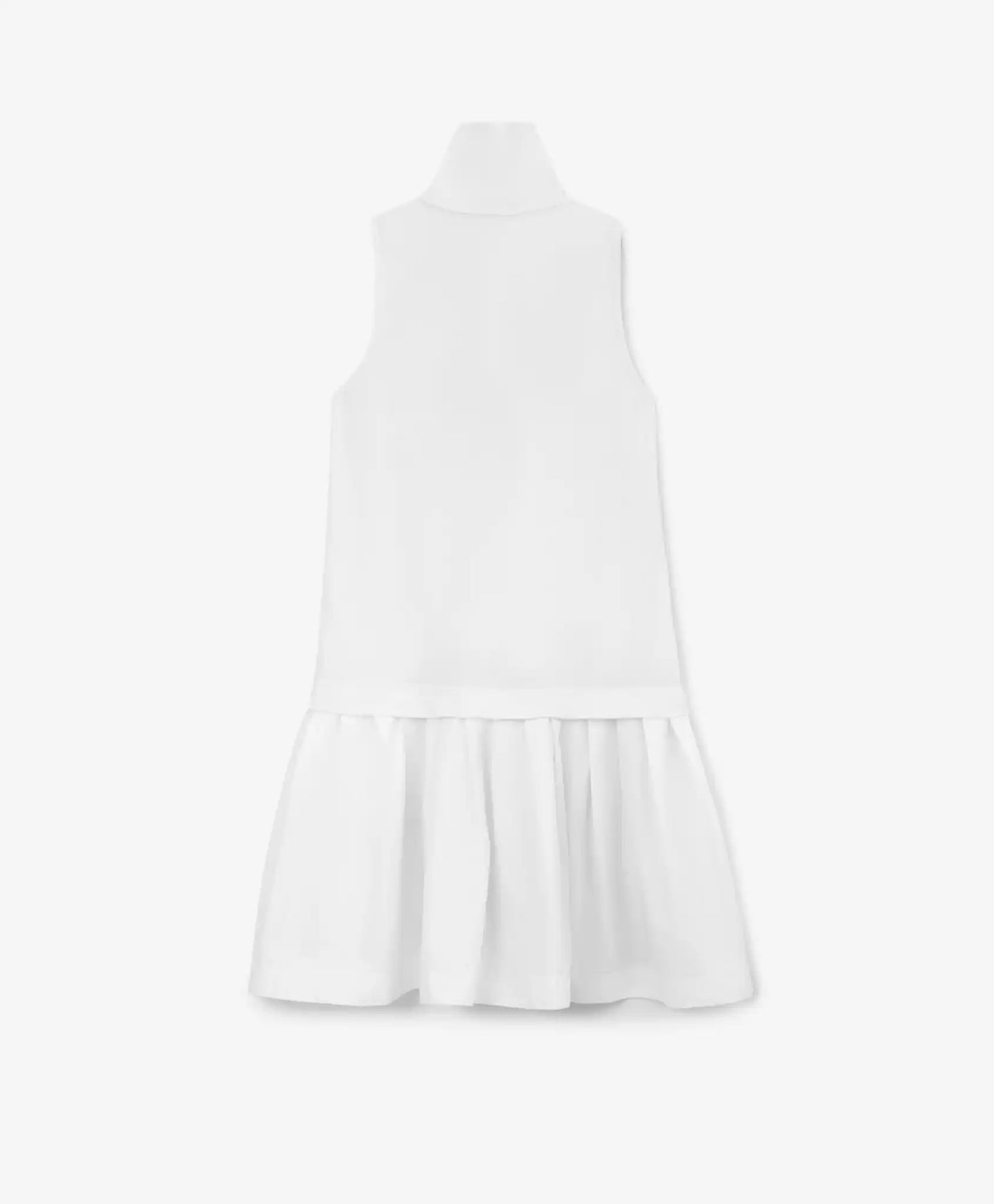 Rochie tip tenis cu guler polo și fermoar - albă, Gulliver