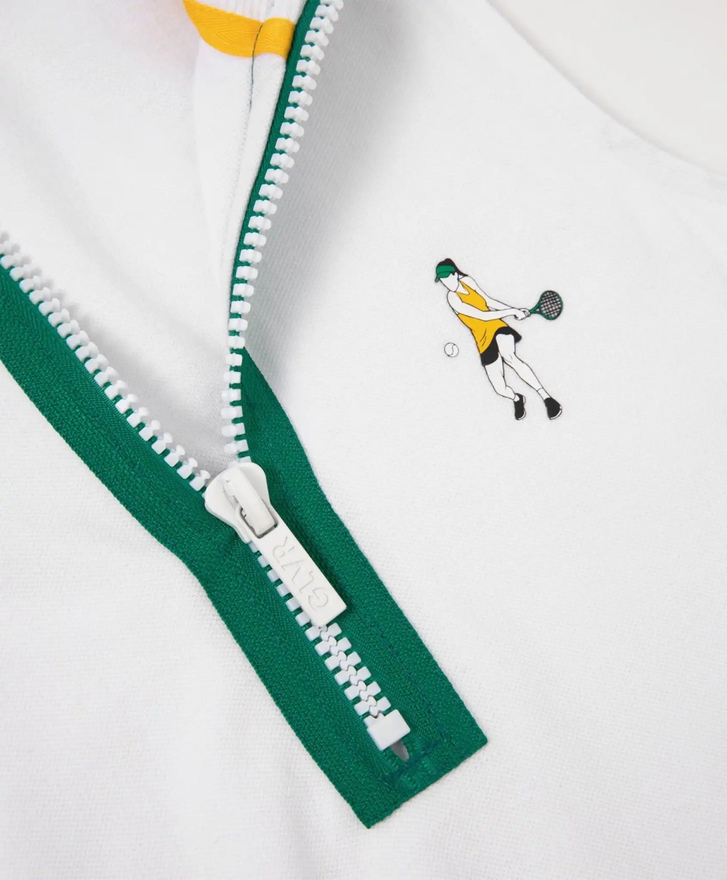 Rochie tip tenis cu guler polo și fermoar - albă, Gulliver