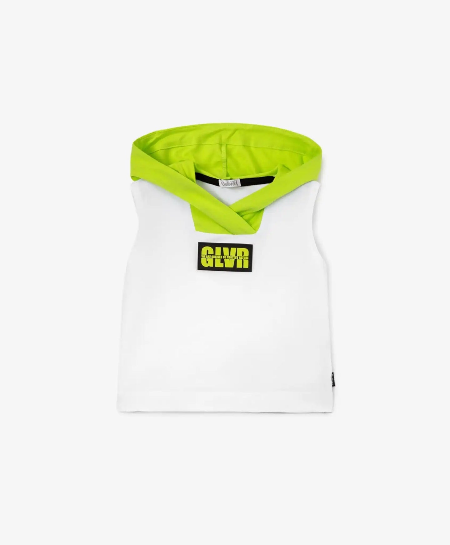 Tricou tricotat cu glugă, alb, Gulliver