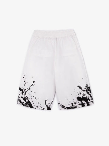 Pantaloni scurți din poplin cu decorațiuni negre, Gulliver