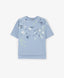 Tricou pentru fată cu imprimeu și decorațiune cu paiete, albastru, Gulliver