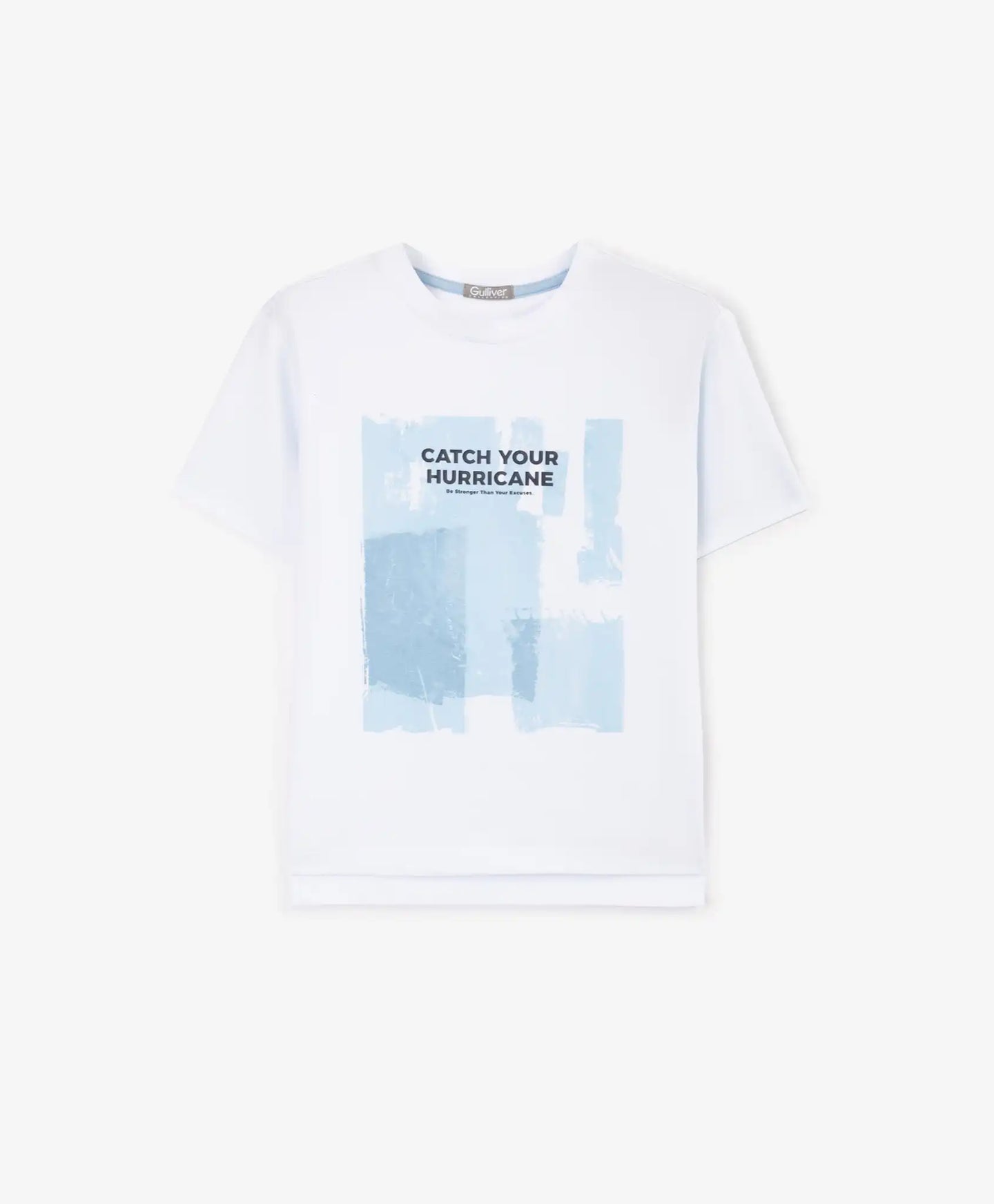 Tricou cu mânecă scurtă pentru băiat, alb, cu imprimeu, Gulliver