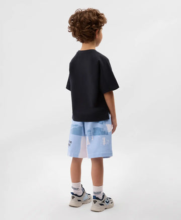 Pantaloni scurți pentru băiat, din tricot, cu imprimeu, albaștri, Gulliver
