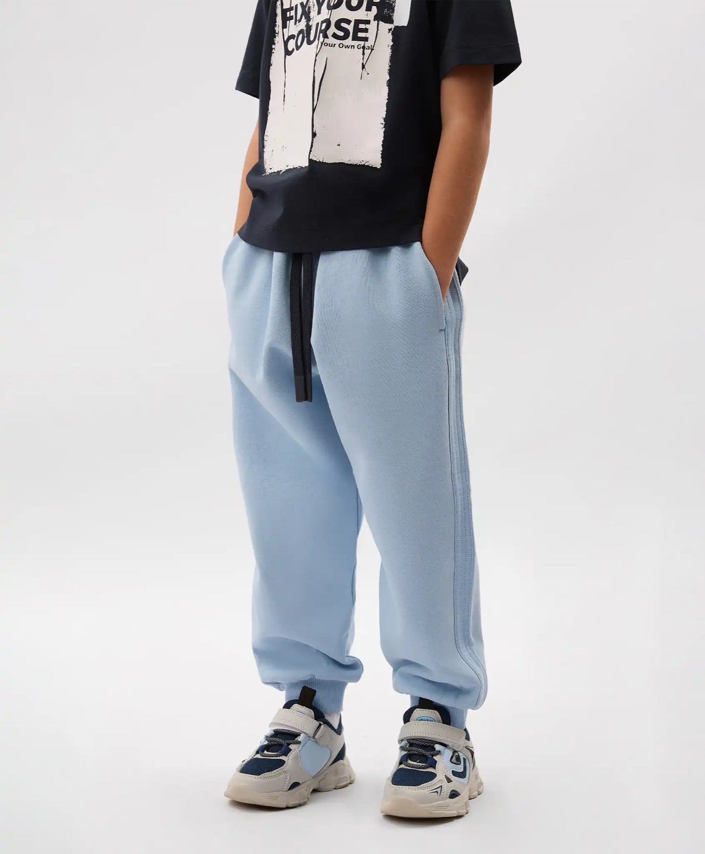 Pantaloni jogger pentru băiat, din footer, albaștri, Gulliver