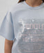 Tricou oversize pentru fată cu decorațiune din paiete transparente, albastru, Gulliver