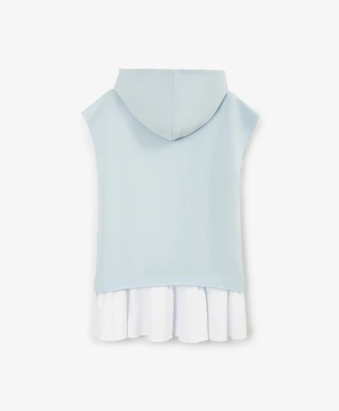 Rochie pentru copii, din tricot, cu glugă, de formă dreaptă și liberă, fără mâneci, albastră, Gulliver.