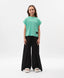 Pantaloni palazzo pentru fată, din satin, cu detalii detașabile, negri, Gulliver