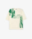 Tricou oversize pentru băiat, crem, cu imprimeu, Gulliver