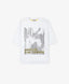 Tricou oversize pentru băiat, alb, cu imprimeu, Gulliver