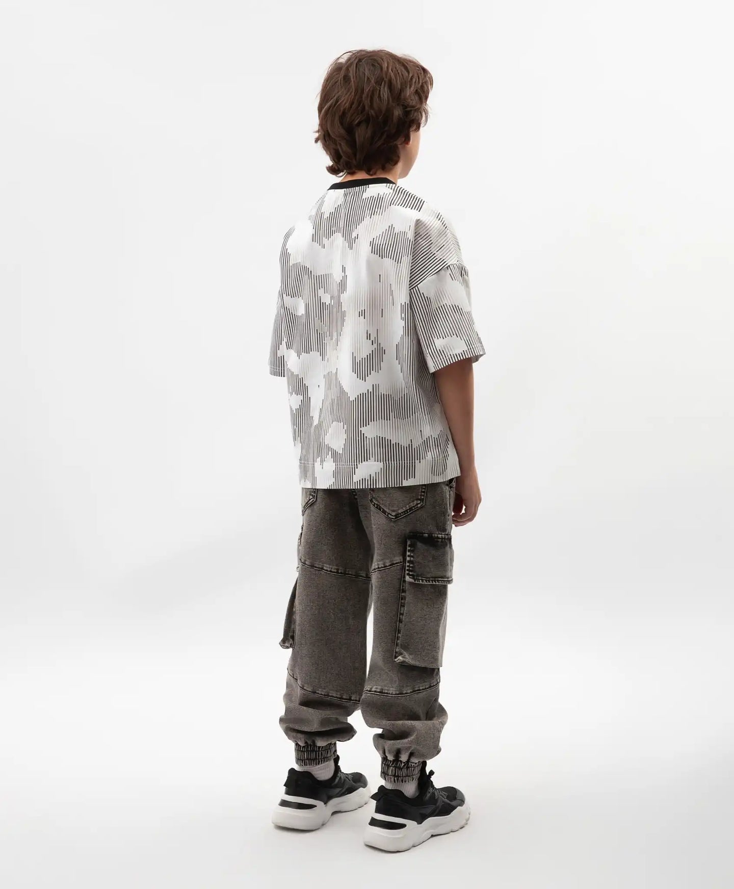 Tricou oversize pentru băiat, alb, cu imprimeu, Gulliver