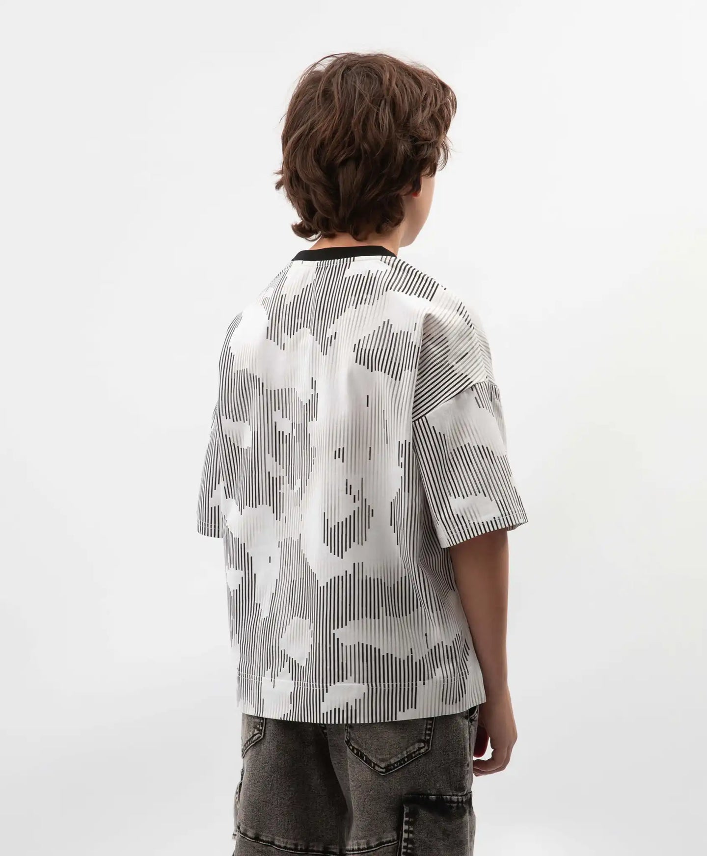 Tricou oversize pentru băiat, alb, cu imprimeu, Gulliver