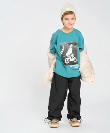 Pantaloni jogger cu șnur de ajustare – unisex, Button Blue