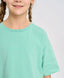 Tricou de bază pentru copii, verde, cu mânecă scurtă, Button Blue