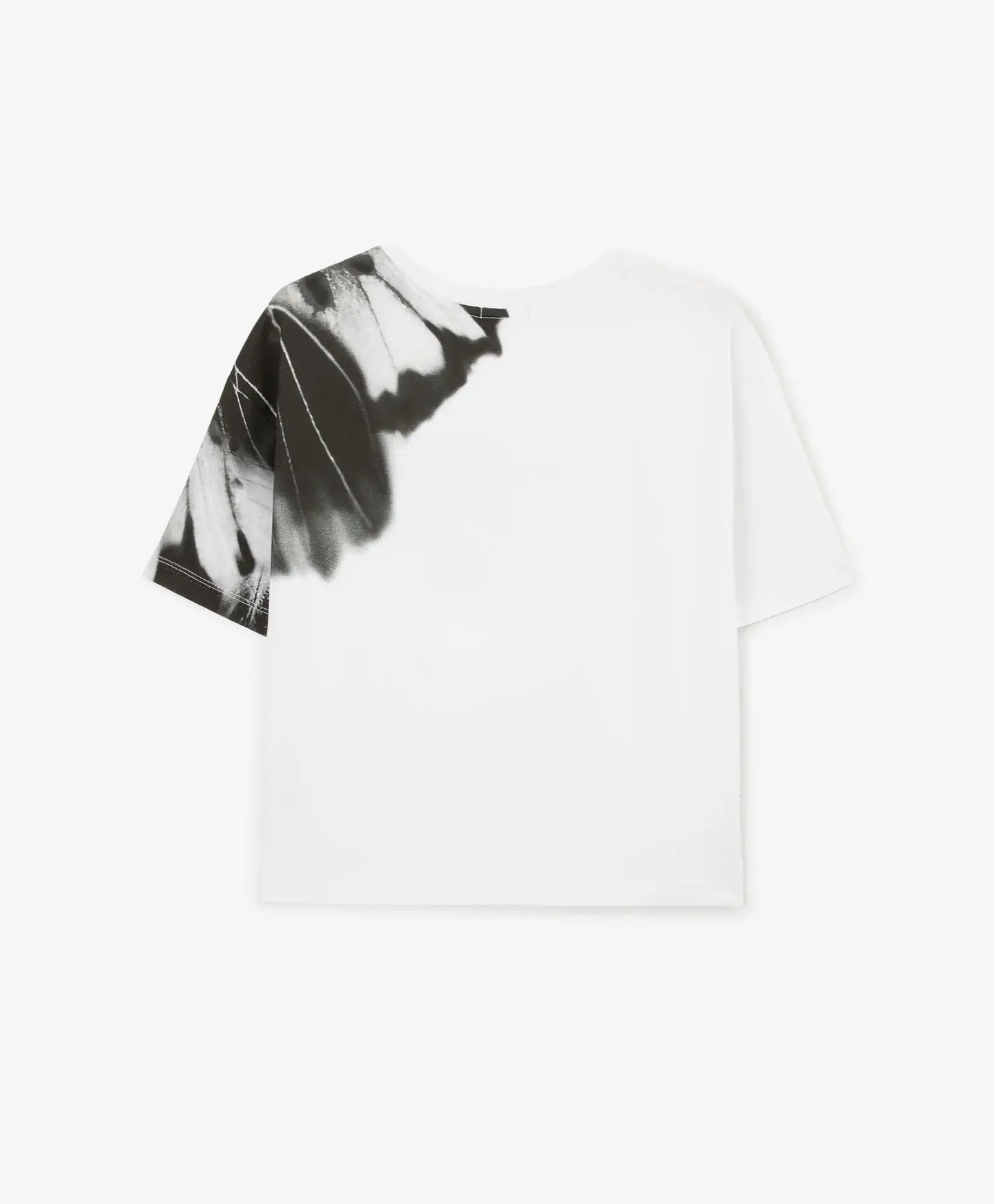 Tricou pentru fată, alb, cu imprimeu asimetric, Gulliver